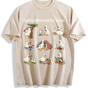 Outnumbered by Boys Goose Vintage Washed T-Shirt in Beige