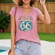 Ladies' V-neck Tank Women's Color Cotton Tank Top in Pink