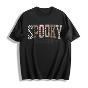 Retro Halloween Spooky Coquette Cotton T-Shirt in Black