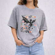 Abraxos Flower vintage washed oversized T-shirt in Gray