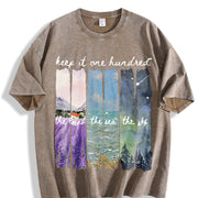 Keep It One Hundred Land Sea Sky Vintage Washed T-Shirt in Brown