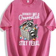 Easter Stay Feral Vintage Washed T-Shirt in Red