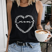 Strong Kind Loving Mom Women's Color Cotton Tank Top in Black