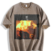 Horse by a Burning House Vintage Washed T-Shirt in Brown