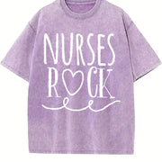 Nurses Rock Vintage Washed T-Shirt in Purple