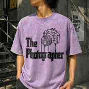 The Photographer Vintage Washed T-Shirt in Purple