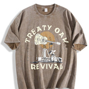 Treaty Oak Revival Guitar Vintage Washed T-Shirt in Brown