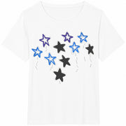 Doodle Stars Cotton T-Shirt in White
