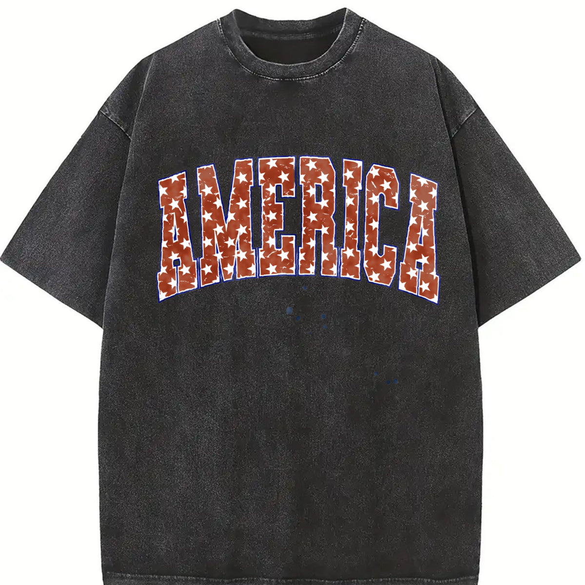 America Patriotic Red vintage washed oversized T-shirt in Black