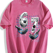 67 Soccer Vintage Washed T-Shirt in Red