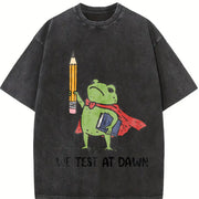 We Test at Dawn Teacher Frog Vintage Washed T-Shirt in Black