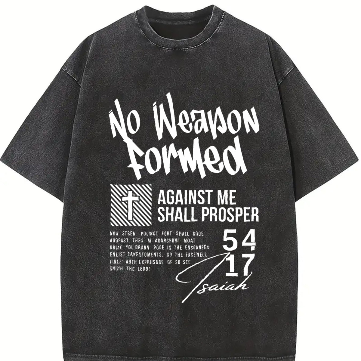 Retro 230 Pure Christian Street Style Distressed Youth vintage washed oversized T-shirt in Black