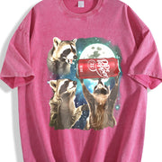 Three Raccoons Dr Pepper vintage washed oversized T-shirt in Red