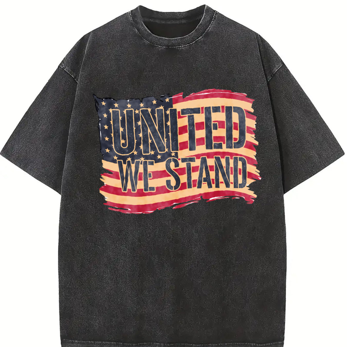 Street Retro Heavy Vintage Washed T-Shirt in Black