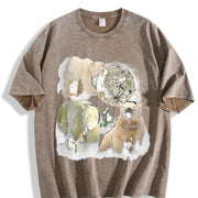 Polar Bears Mystical Vintage Washed T-Shirt in Brown