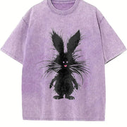 Spring and Commute Versatile Vintage Washed T-Shirt in Purple