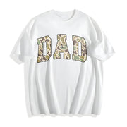 Camo Dad Fathers Day for Dad Cotton T-Shirt in White