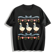 80s Goose Blue Ribbon Silly Goose Cotton T-Shirt in Black