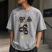 Studio Ghibli Soot Sprites Vintage Washed T-Shirt in Gray