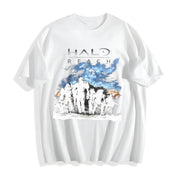 Y2K Black Halo Reach Gaming Promo Cotton T-Shirt in White