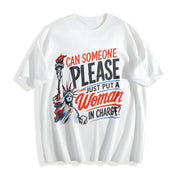 Feminist 4th of July Cotton T-Shirt in White