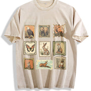 Respect the Local Wildlife vintage washed oversized T-shirt in Beige