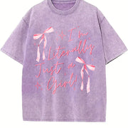 IM Literally Just a Girl Vintage Washed T-Shirt in Purple