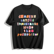 ✊🏾 Anti ICE Magazine Letters Cotton T-Shirt in Black