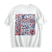 250th America Anniversary Cotton T-Shirt in White