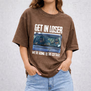 Get In Loser We're Going To The Cottage vintage washed oversized T-shirt in Brown