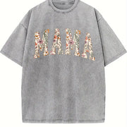 Mama Floral Mama vintage washed oversized T-shirt in Gray