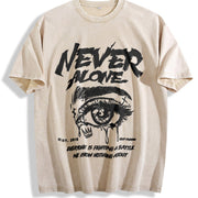Never Alone Vintage Washed T-Shirt in Beige