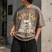Rad Dad Society Dad Club Vintage Washed T-Shirt in Brown