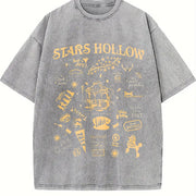 Gilmore-inspired Coffee Vintage Washed T-Shirt in Gray