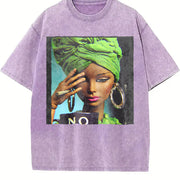 No Mug Headwrap Glam Doll Vintage Washed T-Shirt in Purple