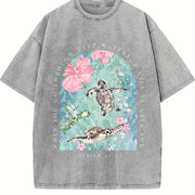 I Will Be with You Vintage Washed T-Shirt in Gray