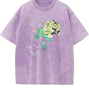 Black Panther Moon Vintage Washed T-Shirt in Purple