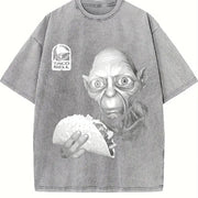 Taco Bell Gollum LOTR Hilarious Taco Lover's vintage washed oversized T-shirt in Gray