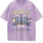 Promoted to Dad Rookie Season Vintage Washed T-Shirt in Purple