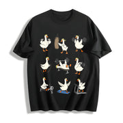 Goose Workout Animal Gym for Gym Lovers & Fitness Fans Cotton T-Shirt in Black