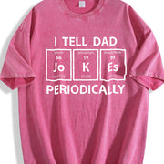 I Tell Dad Jokes Periodically Science Fathers Day Nerdy Vintage Washed T-Shirt in Red