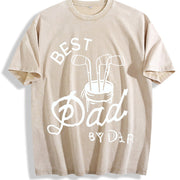 Best Dad By Par Golf Dad Fathers Day Golf For Dad Cool vintage washed oversized T-shirt in Beige
