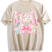 Dog Mama Dog Mom Vintage Washed T-Shirt in Beige