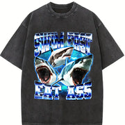 Swim Fast Eat A... Vintage Washed T-Shirt in Black