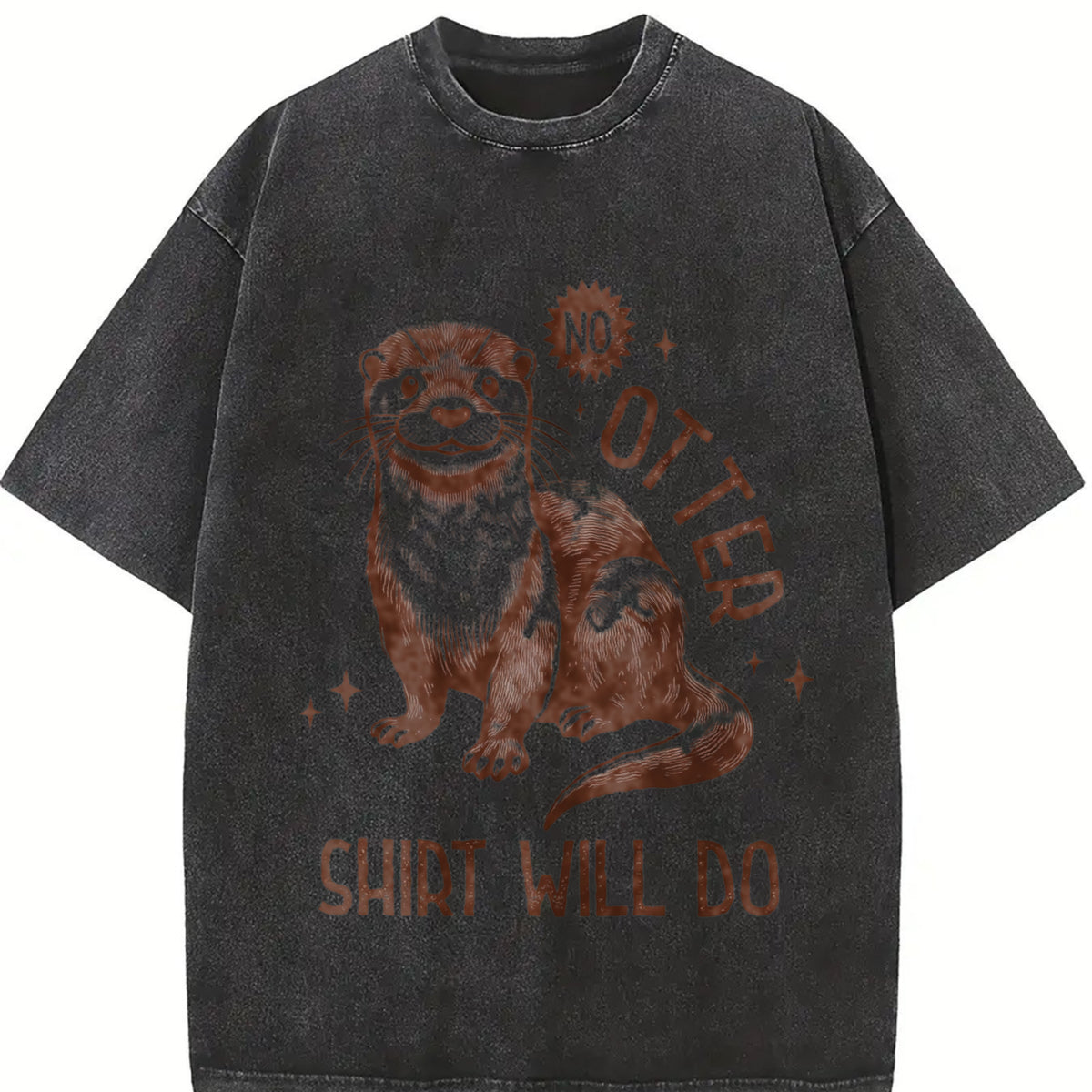 Retro Otter 90s No Otter Will Do Vintage Washed T-Shirt in Black