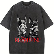 Doberman Represent Tank Vintage Washed T-Shirt in Black