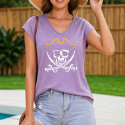 Pirate Sleeveless Tank Women's Color Cotton Tank Top in Purple