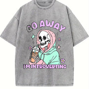 Introvert Vibes for Weekend Warriors Vintage Washed T-Shirt in Gray