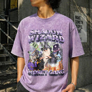Shadow Wizard Money Gang Vintage Washed T-Shirt in Purple