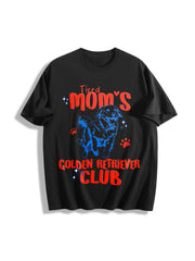 Tired Moms Golden Retriever Club Cotton T-Shirt in Black